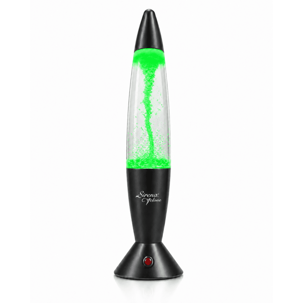 Sirena Cyclone Lamp in a black exterior finish with color-changing LED lighting