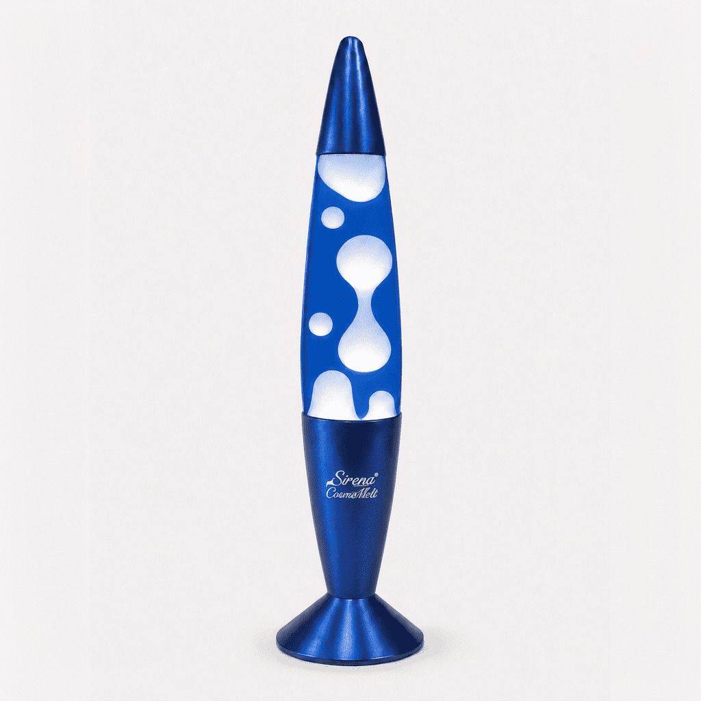 Sirena CosmoMelt motion lamp in blue with white wax